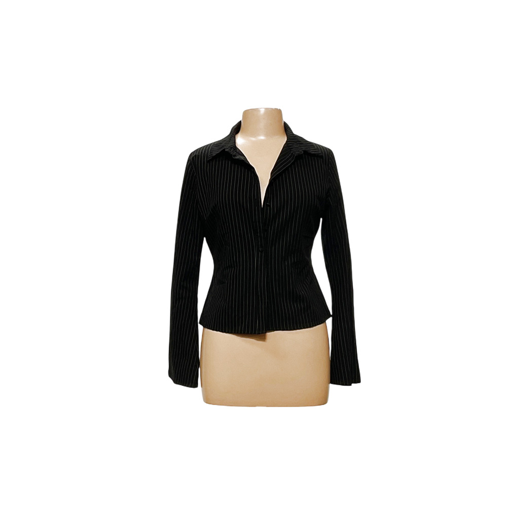 Princess Polly Black Pinstripe Top